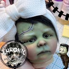 Resin Doll Green Eyes for Reborn & BJD Dolls by Chronic Art Dolls **FREE  1st Class Shipping**