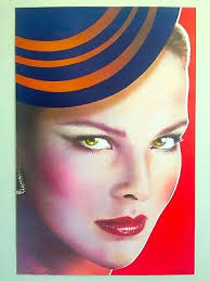 RICHARD BERNSTEIN RARE 1980 LITHOGRAPH PRINT CAROLE BOUQUET INTERVIEW MAG  POSTER