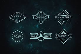 18 Sci Fi Badges Fi Sci Templates Logo Art Deco Monogram Sci Fi Free Logo Templates