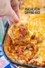 Spoon 1/4 cup meat mixture down the center of each tortilla;roll up. Enchilada Dipping Rice Football Friday Plain Chicken