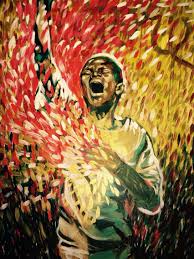 Black Art In America Facebook Eruption Of Love By Aeron Brown Culture Worship Heart Emotion Passion Freedom Black Man Afric Worship Art Prophetic Painting Prophetic Art Worship
