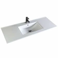 Looking for bathroom vanities, also known as bathroom cabinets, without tops? Fine Fixtures Frameport 48 Single Bathroom Vanity Top In White With Sink Wayfair