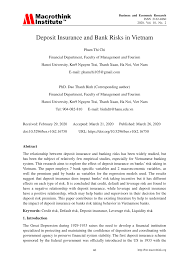 Pdf Deposit Insurance And Bank Risks In Vietnam