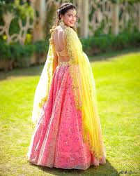Our Most Favorite Mehndi Outfit Color Combinations For Brides Indian Bridal Outfits Lehenga Color Combinations Mehndi Outfit