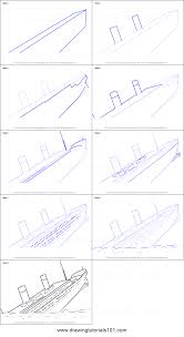 How To Draw Titanic Sinking Printable Step By Step Drawing Sheet Drawingtutorials101 Com Titanic Art Titanic Sinking Titanic Drawing