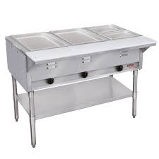 Apw Wyott Gst 3s Champion Sealed Well 3 Pan Gas Steam Table Stainless Steel Undershelf And Legs Steam Tables Restaurant Supplies Camping Stove