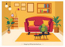 Modern and minimalist interior of living room. Living Room Decor Template Cosy Classic Design Free Vector In Adobe Illustrator Ai Ai Format Encapsulated Postscript Eps Eps Format Format For Free Download 2 19mb