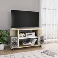 Großer schrank in weiß hochglanz. Tv Schrank Mit Rollen Weiss Sonoma Eiche 80 40 40 Real De