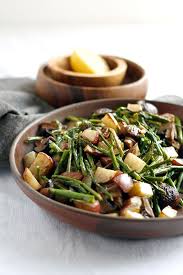 Roast Asparagus With Red Potatoes And Mushrooms Mushroom Recipes Roasted Asparagus Recipes
