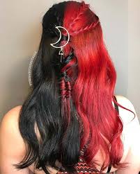 23 Red And Black Hair Color Ideas For Bold Women Page 2 Of 2 Stayglam Hair Color For Black Hair Split Dyed Hair Hair Color Auburn