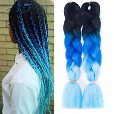 It's so nice to have, the hair is not in the way and it looks good. Amazon Com Hvaxing 24 Inch Ombre Jumbo Braiding Hair Extensions 2pcs Lot 100g Pcs High Temperature Kanekalon Fiber Crochet Twist Braids Black Blue Sky Blue Beauty