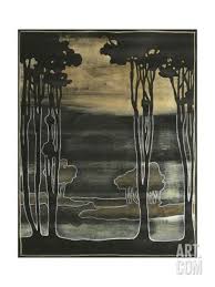 Small Nouveau Trees I Art Print Jennifer Goldberger Art Com Art Art Prints Historical Art
