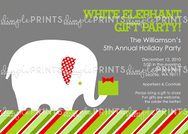 13 white elephant invitation wording examples. White Elephant Printable Holiday Party Invitation Dimple Prints Shop