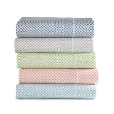 Emma Printed Sateen Sheet Set Peacock Alley Geometric Diamond Pattern Sateen Sheets