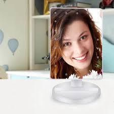 Espejo Maquillaje Led Giratorio Luz Blanca 17x21 Cm