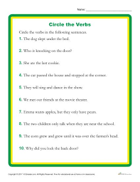 Build spelling skills with this set of printables for fourth grade teachers; Circle The Verbs Printable 2nd 3rd Grade Grammar Activity