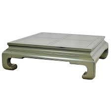 Japanese coffee tables are low rise tables that do not have chairs with them. Monumental Square Asian Ming Style Lacquered Coffee Table In Sage Green For Sale At 1stdibs