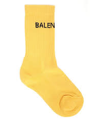 Balenciaga Socks Black And Yellow Balenciaga Logo Socks In Yellow Modesens Yellow Balenciaga Socks Balenciaga