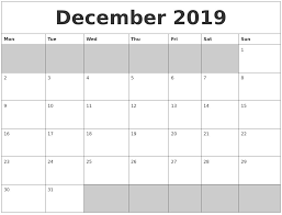 2019 Monthly Calendar Printable Templates January To December Free Free Printable Calendar Templates Printable Calendar Sheets Printable Calendar Template