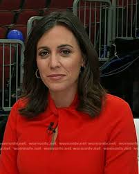 WornOnTV: Hallie's red twisted neck dress