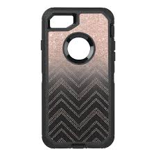 Apple iphone 7 glitter bling diamond tough hybrid case, rose gold. Chic Faux Rose Gold Glitter Ombre Modern Chevron Otterbox Defender Iphone 7 Case Case Plus