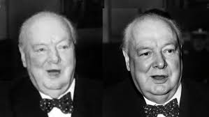 Winston Churchill before and after AI transformation