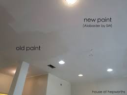 I'd like to repaint the gray drywall ceiling in my study a fresh white to brighten up the room. Ceiling Color Sw Alabaster Best Ceiling Paint Ceiling Paint Colors Colored Ceiling