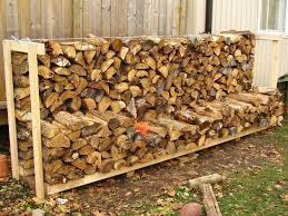 Stacked Firewood In A Bush Cord Rack Firewood Outdoor Wood Stacking Wood