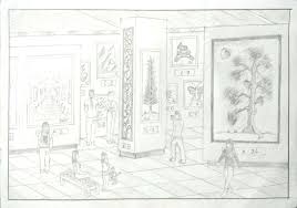 Drawing Of An Exhibition Hall Exhibition Display Design Exhibition Display Drawings