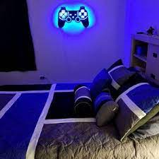 Led Lighted Playstation Controller Wall Art Video Game Art Game Room Decor Sign Ps1 Psx Ps2 Ps3 Ps4 Rgb Color Changing Led W Remote Game Room Decor Video Game Room Design