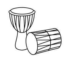 Drawing of a drum set player coloring page free printable for. Images Of Drum Set Drawing Simple