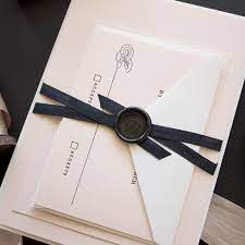 Black Tie Wedding Invitations In Letterpress Timeless Banter And Charm Black Wedding Invitations Wedding Invitation Ribbon Black Tie Wedding Invitations