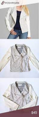 Two Vince Camuto Moto Jacket Faux Leather Terry Clothes Design Moto Jacket Fashion