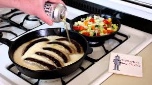 Cut only deep enough to see the color in the middle of the sausage. Stovetop Beer Bratwurst In The Cast Iron Skillet Easy Cooking Youtube