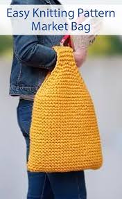 Knitting Pattern For Easy Market Bag In 2020 Knitting Tote Pattern Easy Knitting Knitting Bag Pattern