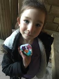 Lovely stone found at Dumfries House today and rehid . Daughter was over  the moon with her find xx