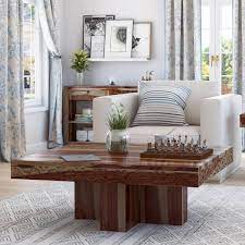 Shop our selection ranging from drinks tables to coffee tables and much, much more. Dallas Midnight Solid Wood Square Pedestal Rustic Coffee Table