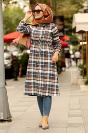 En Guzel Nayla Collection Tesettur Ekose Tunik Modelleri Moda Tesettur Giyim Tunik Ekose Moda