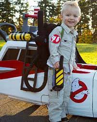 Great Ghostbusters Kid Costume And Ecto 1 Push Cart Geektyrant Ghostbusters Costume Kids Costumes Ghostbusters Costume Diy