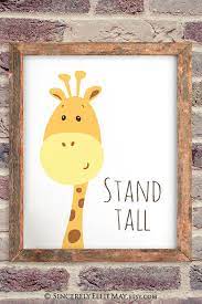 Stand Tall Giraffe Baby Shower And Nursery Wall Art Gift Cute Poster Printable Great As Kids Bedroom Decor You Print 40324 Giraffe Wall Art Baby Nursery Wall Art Nursery Wall Art Printable