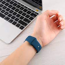 Correa COOL para Apple Watch Series 1 / 2 / 3 / 4 / 5 / 6 / 7 / 8 / SE (42 / 44 / 45 mm) Goma Azul