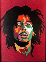 Bob Marley Vibrant Geometric One Off Handpainted Acrylic Of Etsy Bob Marley Art Bob Marley Art Painting Bob Marley Painting