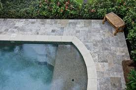 Today's travertine copings are designed for easy and fast installation and sealing. Silver Travertine Pavers Coping Tropical Pool Tampa By Stone Mart Travertine Pool Coping Travertine Pool Decking Pool Paving