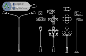 بلوكات انارة الشوارع اوتوكاد Dwg