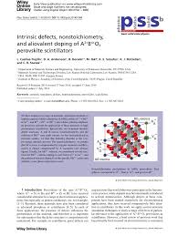 Electricity is generated by heating water in a boiler to create steam, which is then pressurised and these power plants cause environmental pol lution because of the combustion of fossil fuels which although it has high initial costs, it is cheap to operate. Pdf Intrinsic Defects Nonstoichiometry And Aliovalent Doping Of A2 B4 O3 Perovskite Scintillators