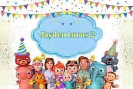 Thank you for shopping at printalovable this product is a personalised digital. Cocomelon Printed Vinyl Backdrop Cocomelon Birthday Banner Poster Cocomelon Personalized Ba 1st Birthday Party Themes Birthday Banner Backdrops For Parties