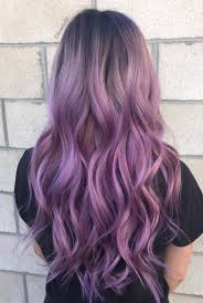 Women Synthetic Hair Ombre Long Wavy Costume Cosplay Wig Purple Hair Styles Hair Color Purple Hair Color Pastel