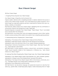 Duo 3 Naomi Sergei (2024)