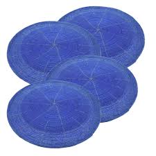 Blue Table Mats Set Of 4 Handmade Blue Beaded Mat Centre Etsy In 2020 Blue Table Table Mats Centre Pieces