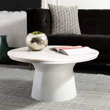 Featuring a white italian carrara marble tabletop, this table is sure to steal some glances. Safavieh Mila Modern Round Pedestal Coffee Table White Marble Walmart Com Walmart Com